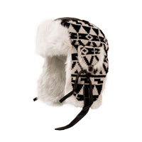 Navajo Wool Aviator Hat with Rabbit Trim