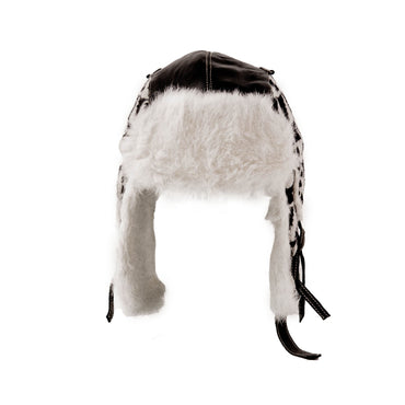 Navajo Wool Aviator Hat with Rabbit Trim