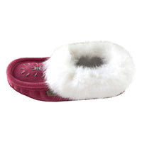 Women's Rabbit Fur Beaded Moccasin Slippers