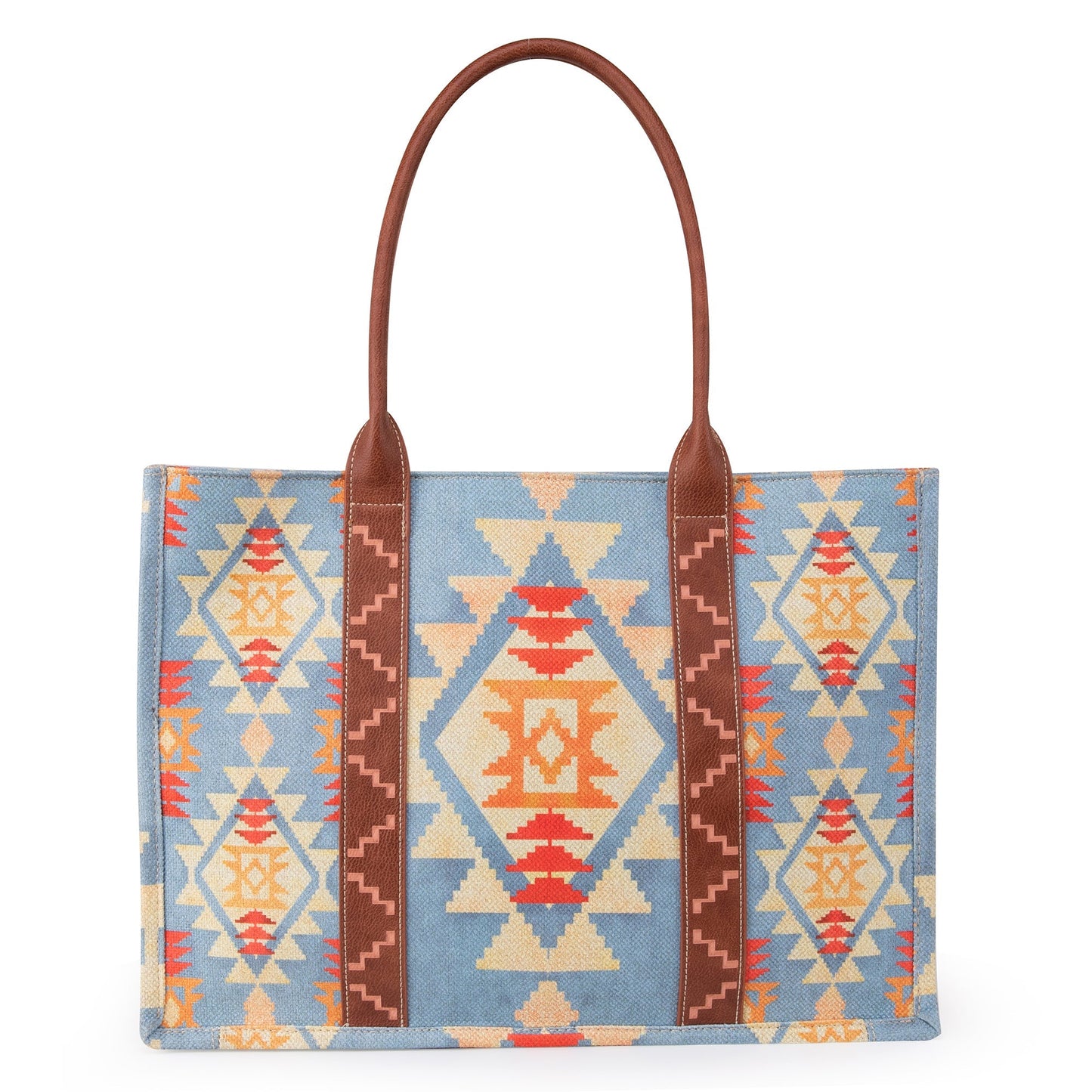 Southwestern Print Canvas Wide Tote