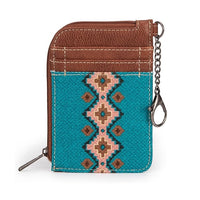 Aztec Print Mini-Zip Card Wallet