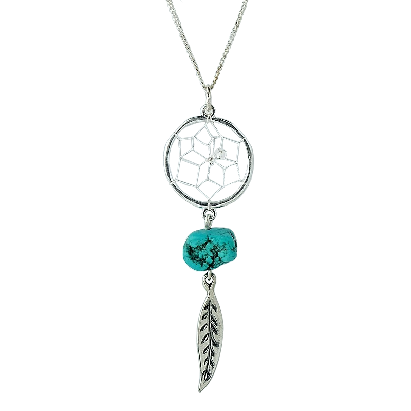 Sterling Silver Dreamcatcher Pendant Necklace