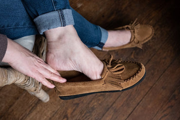 Women's Fringed Suede Moccasin Shoes