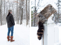 Rabbit Fur Hat with Raccoon Tail