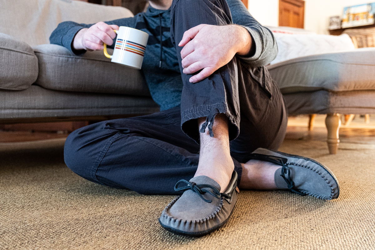 Men's Suede Moccasin Slippers