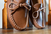 Men's Double Leather Moccasin Slippers