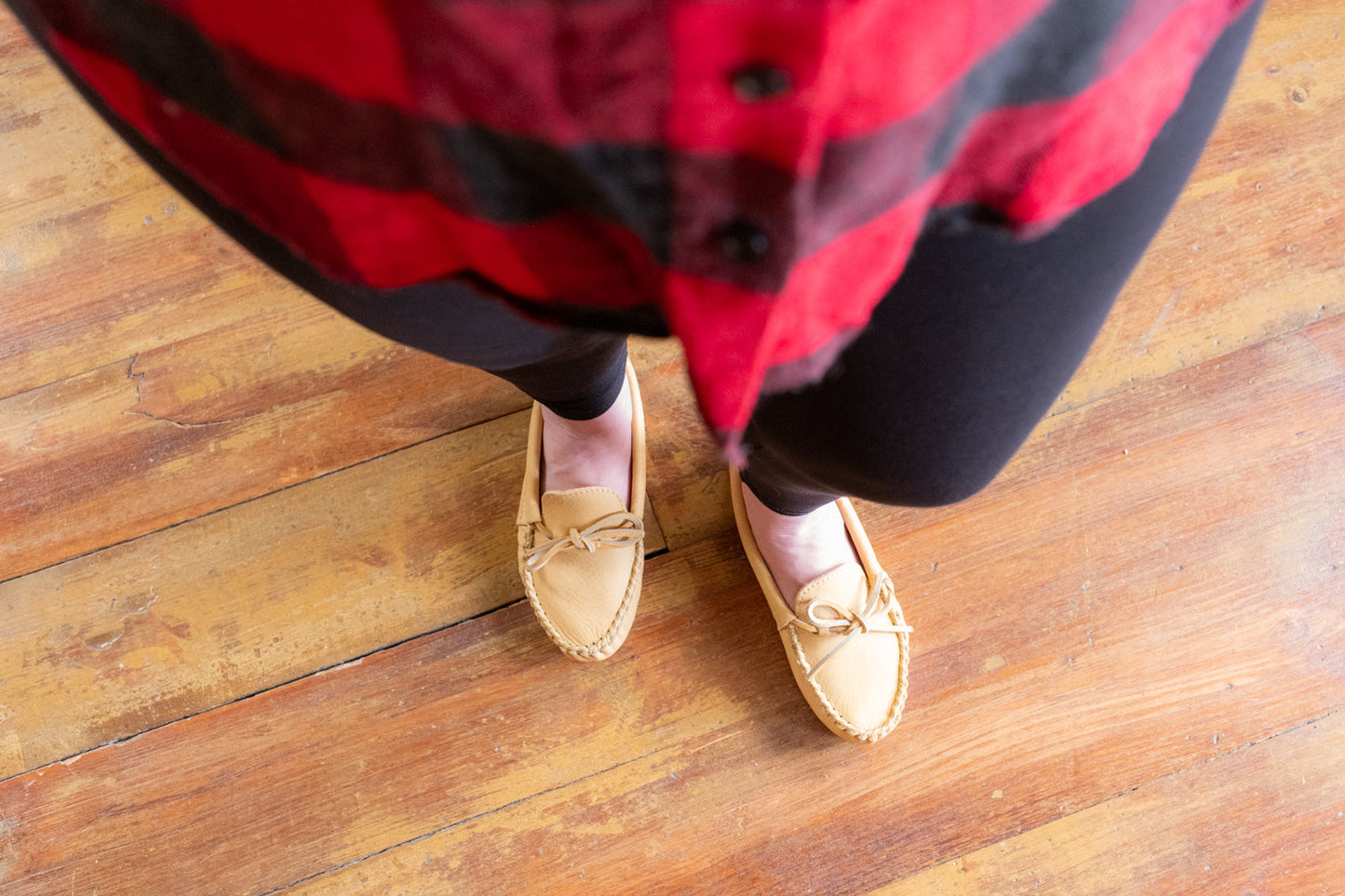 Women's Moose Hide Leather Moccasin Slippers