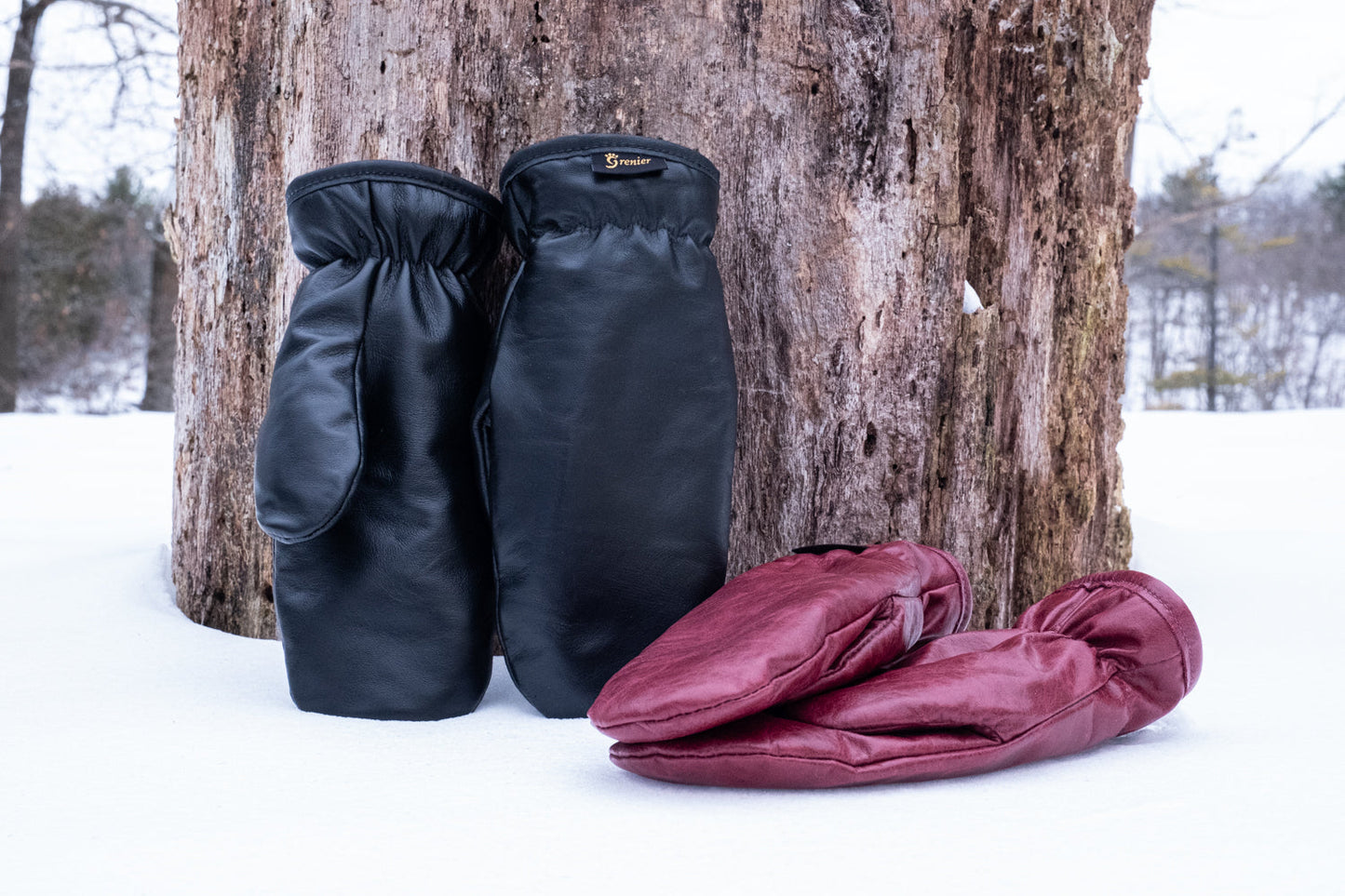 Women's Sheepskin Lined Leather Mittens