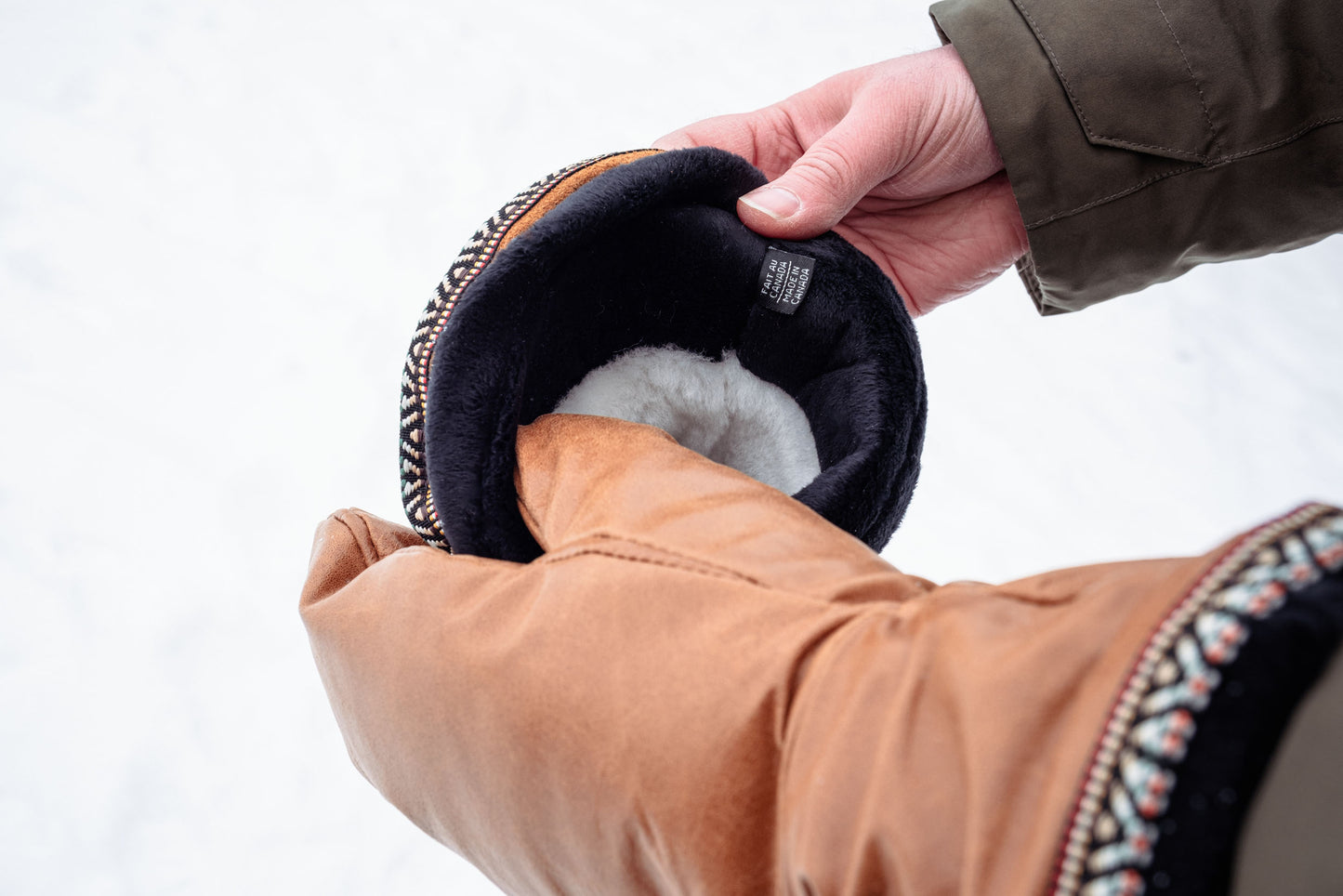 Men's Sheepskin Lined Leather Gauntlet Mittens