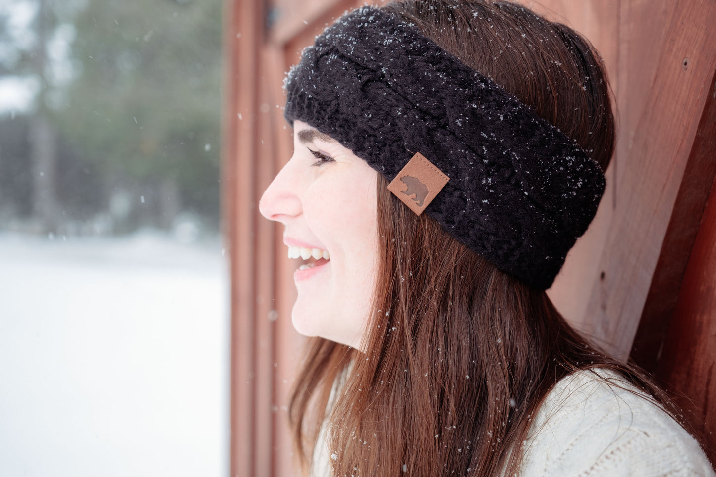 Brown Bear Knit Ear Warmer Headband