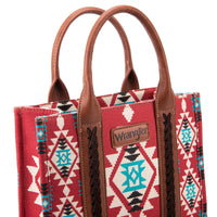 Southwestern Print Small Canvas Tote with Card Case 2Pc Set