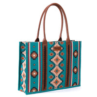 Southwestern Print Canvas Wide Tote