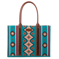 Southwestern Print Canvas Wide Tote