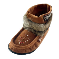 Women's Rabbit Fur Ankle Moccasin Boots