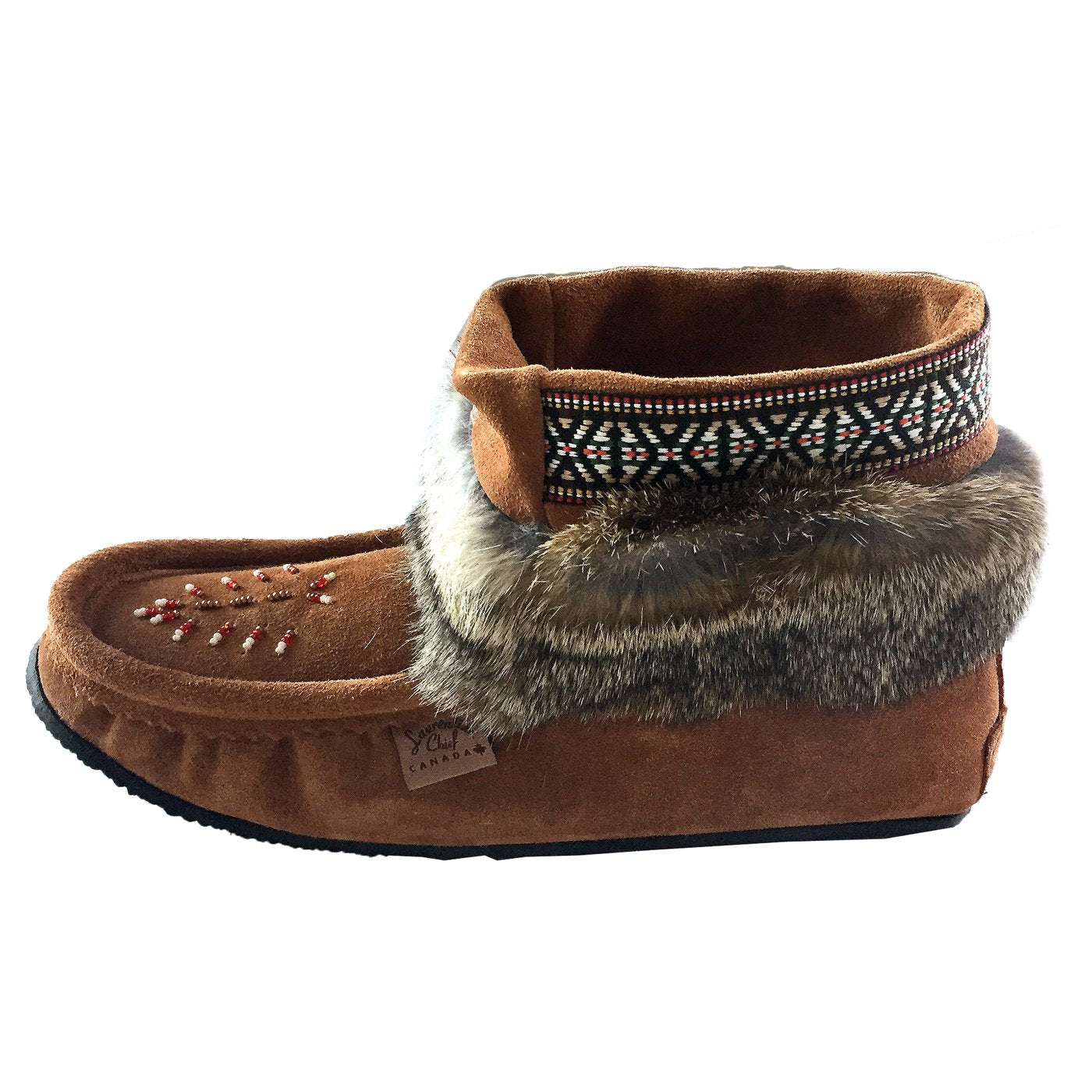 Women's Rabbit Fur Ankle Moccasin Boots