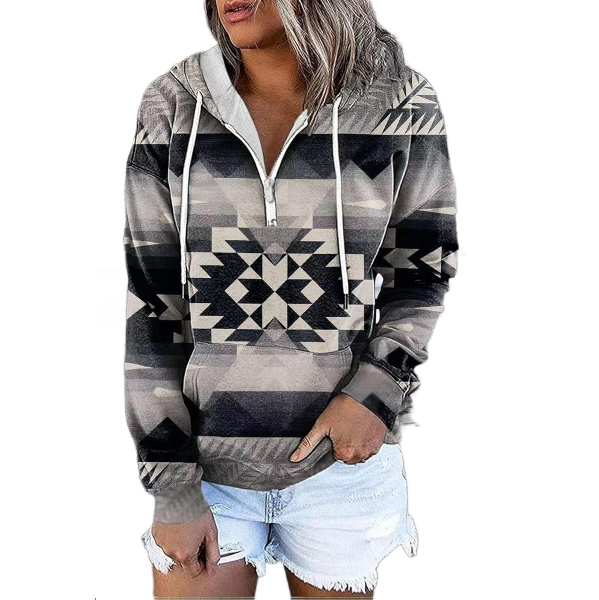 Women's Aztec Hoodie Sweatshirt