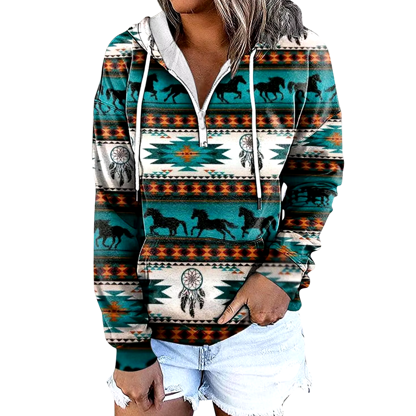 Women's Aztec Hoodie Sweatshirt