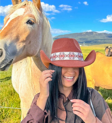 Aztec Vegan Fabric Cowboy Hat