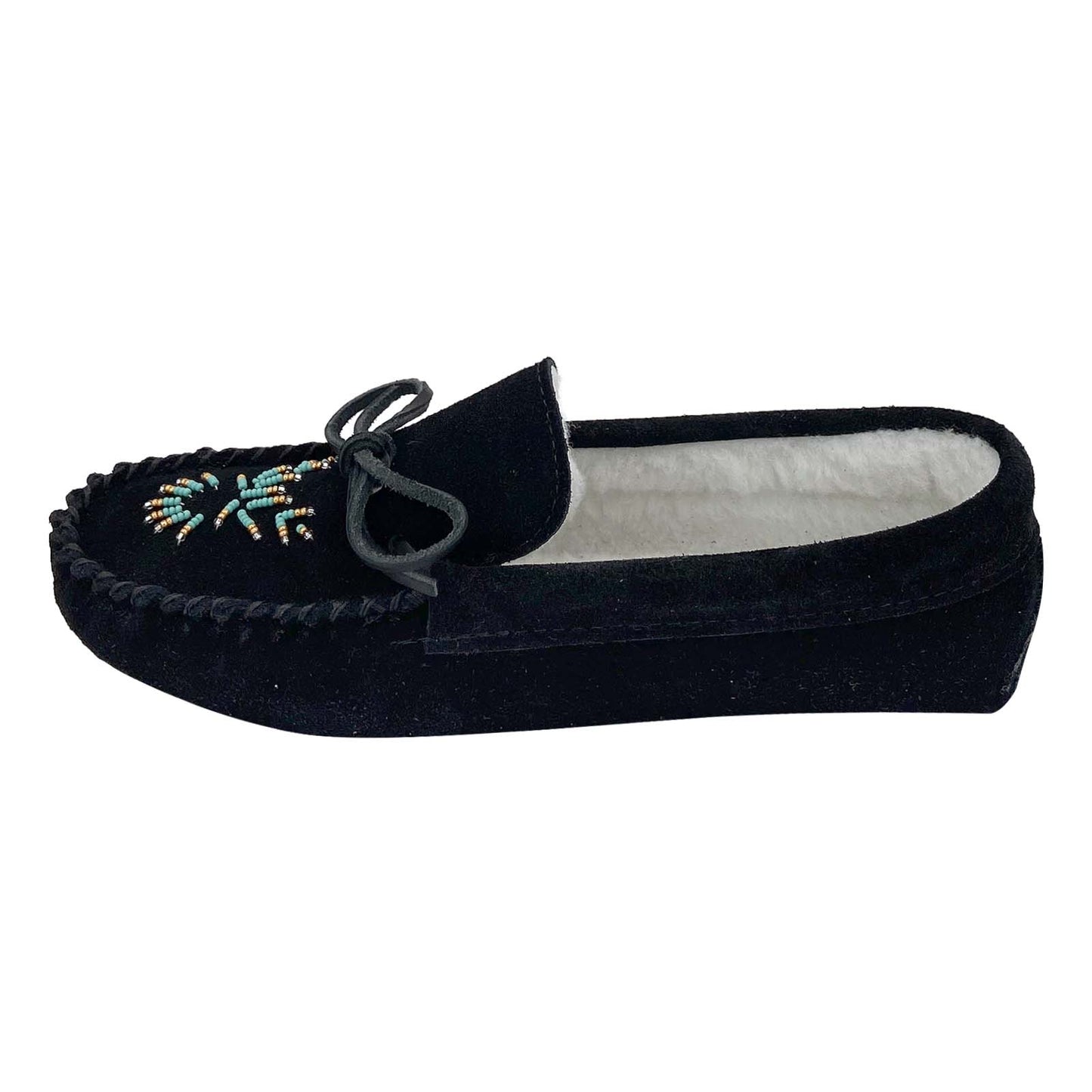 Women's Lined Beaded Moccasin Slippers