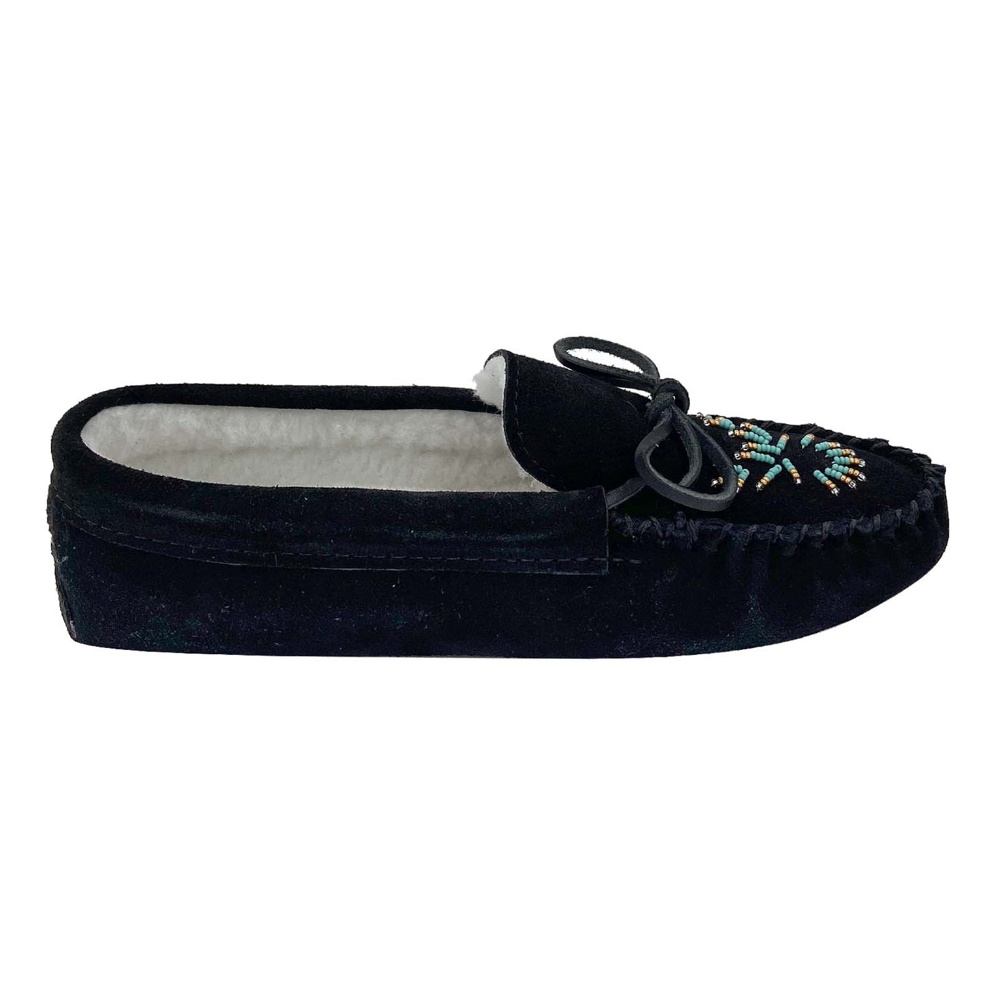 Women's Lined Beaded Moccasin Slippers