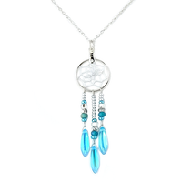 Dreamcatcher Turquoise Glass Bead Necklace