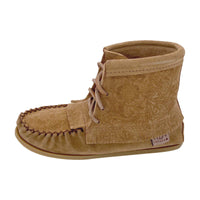 Women's Floral Embossed Ankle Moccasin Boots