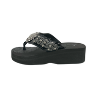 Women's Embroidered Wedge Flip-Flops