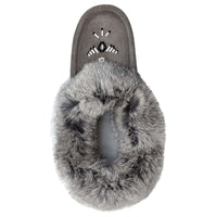 Women's Rabbit Fur Moccasin Slippers with Sole