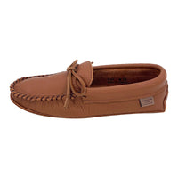 Men's Chestnut Leather Moccasin Slippers