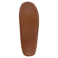 Men's Chestnut Leather Moccasin Slippers