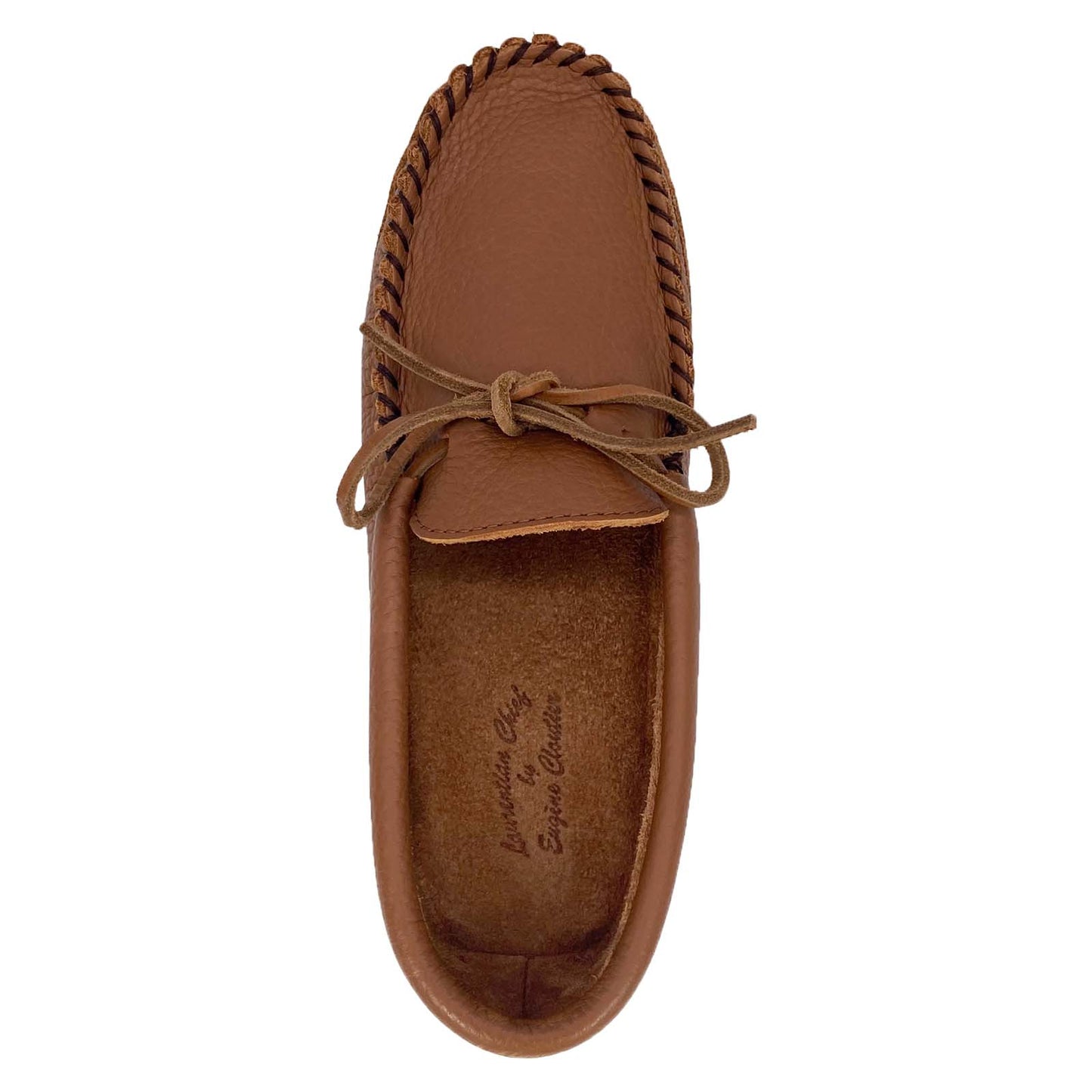 Men's Chestnut Leather Moccasin Slippers