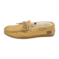 Men's Sheepskin Lined Moccasin Slippers with Sole