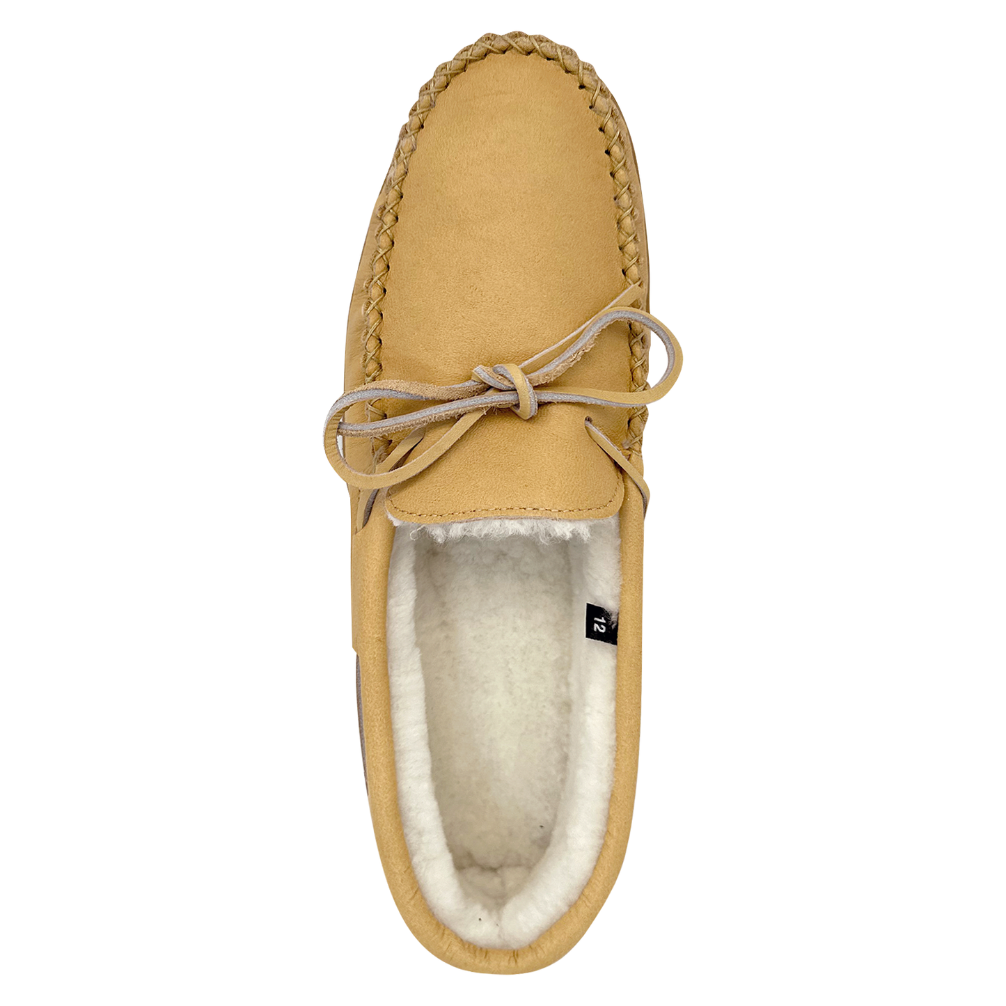 Men's Sheepskin Lined Moccasin Slippers with Sole