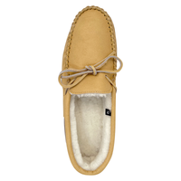 Men's Sheepskin Lined Moccasin Slippers with Sole