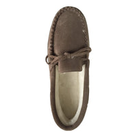 Men's Sheepskin Lined Moccasin Slippers with Sole