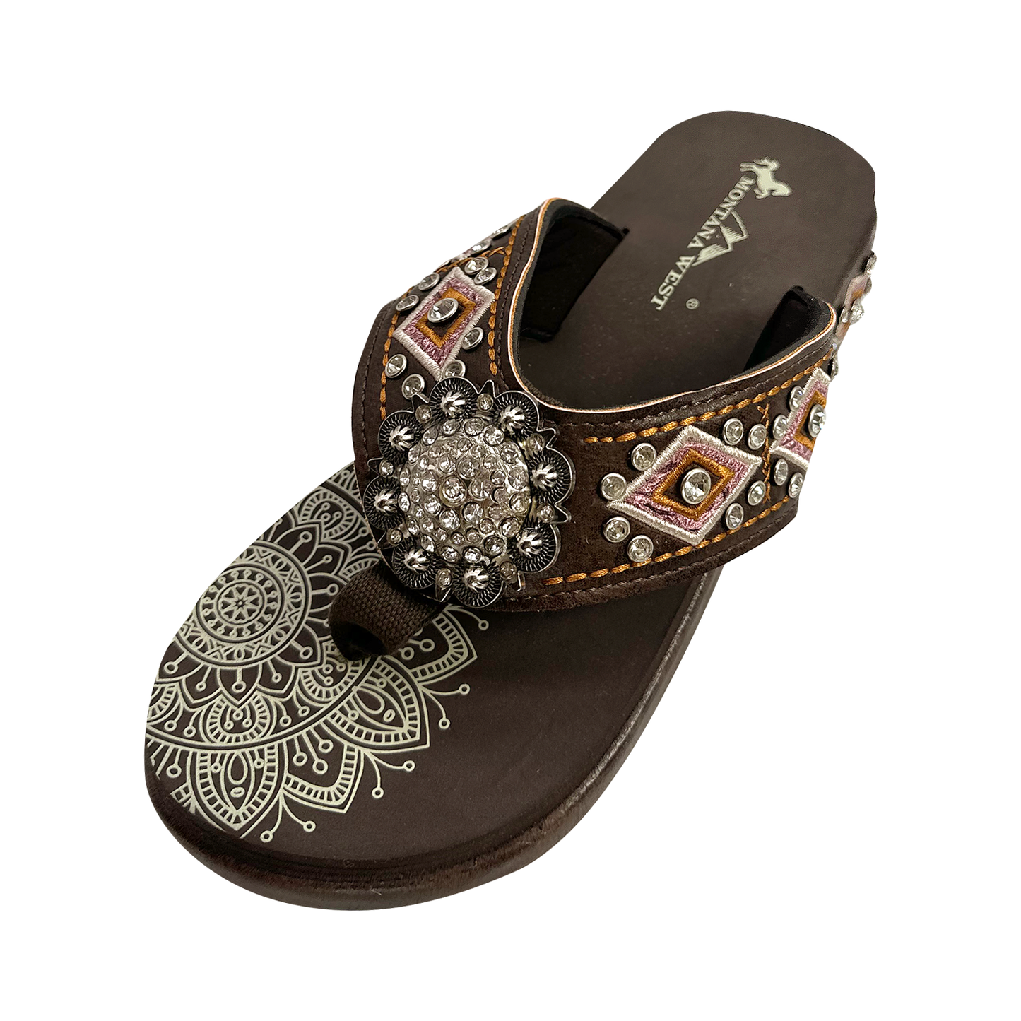 Women's Embroidered Wedge Flip-Flops