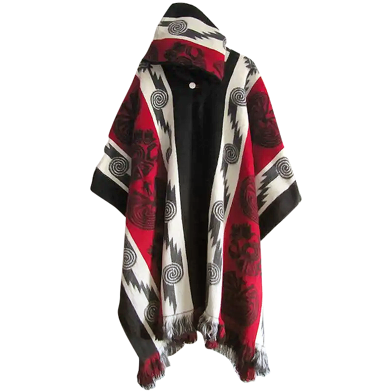 Southwest-Inspired Hooded Poncho