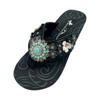 Women's Embroidered Wedge Flip-Flops