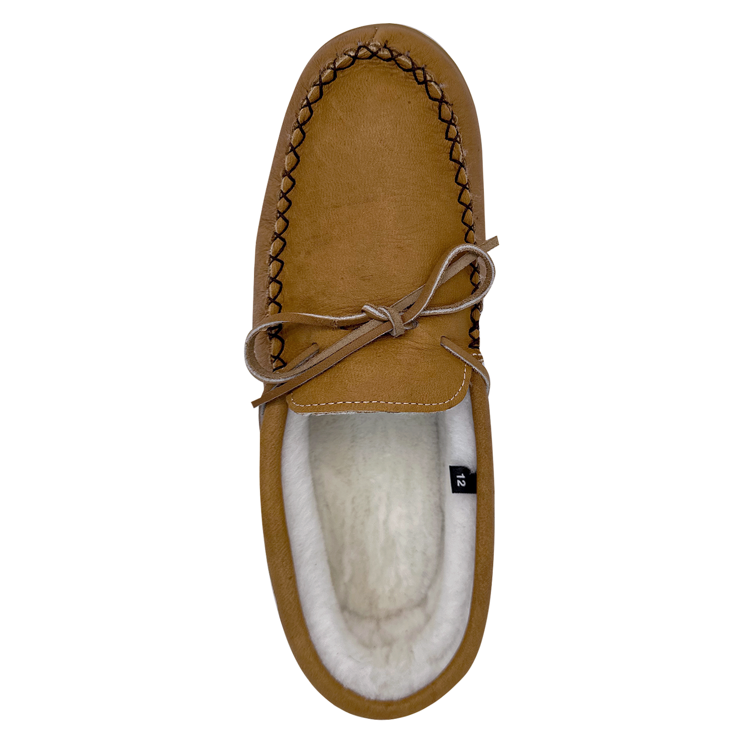 Men's Sheepskin Lined Moccasin Slippers with Sole