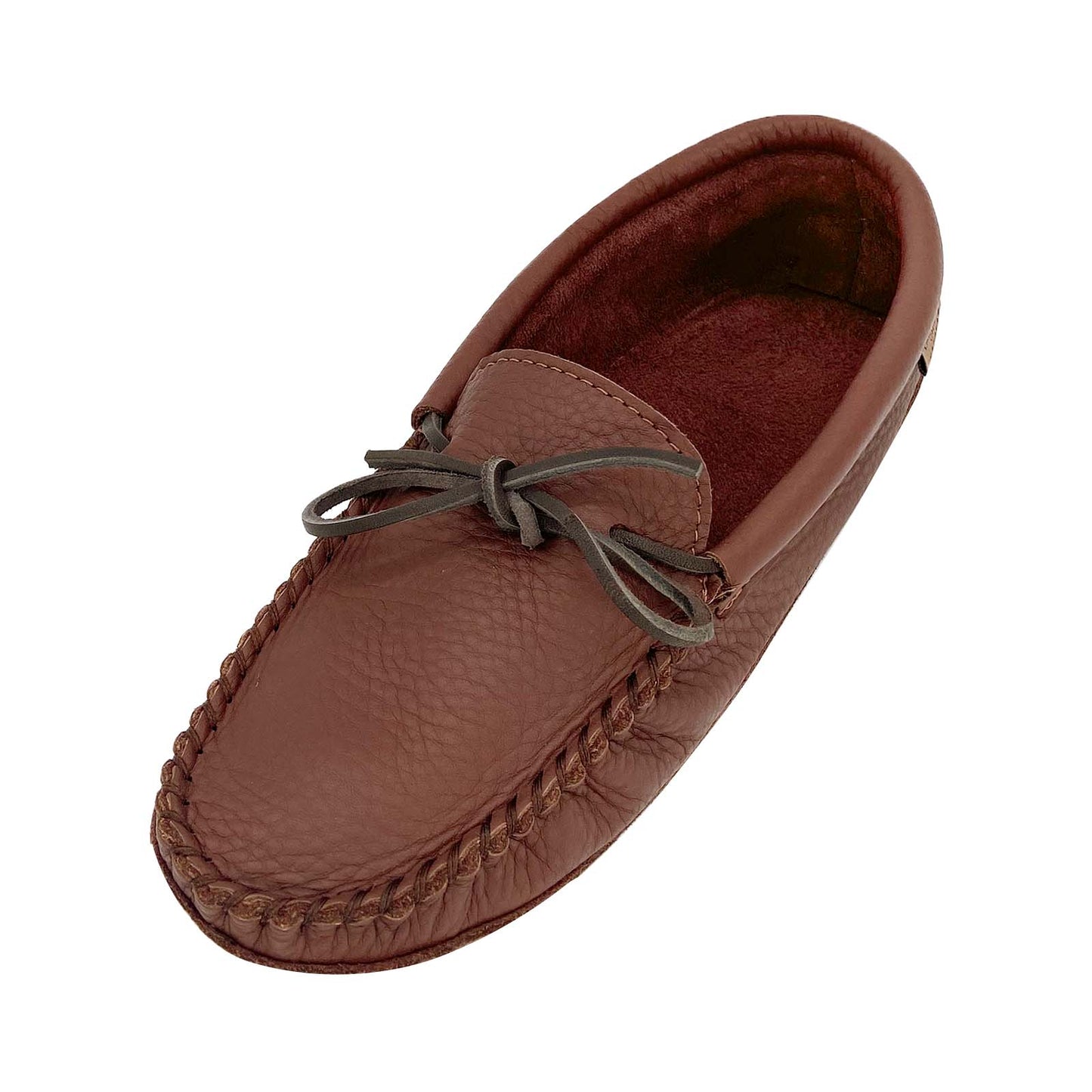 Men's Woodstain Leather Moccasin Slippers