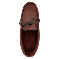 Men's Woodstain Leather Moccasin Slippers