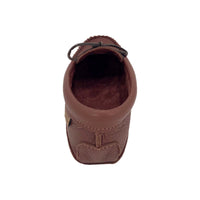 Men's Woodstain Leather Moccasin Slippers