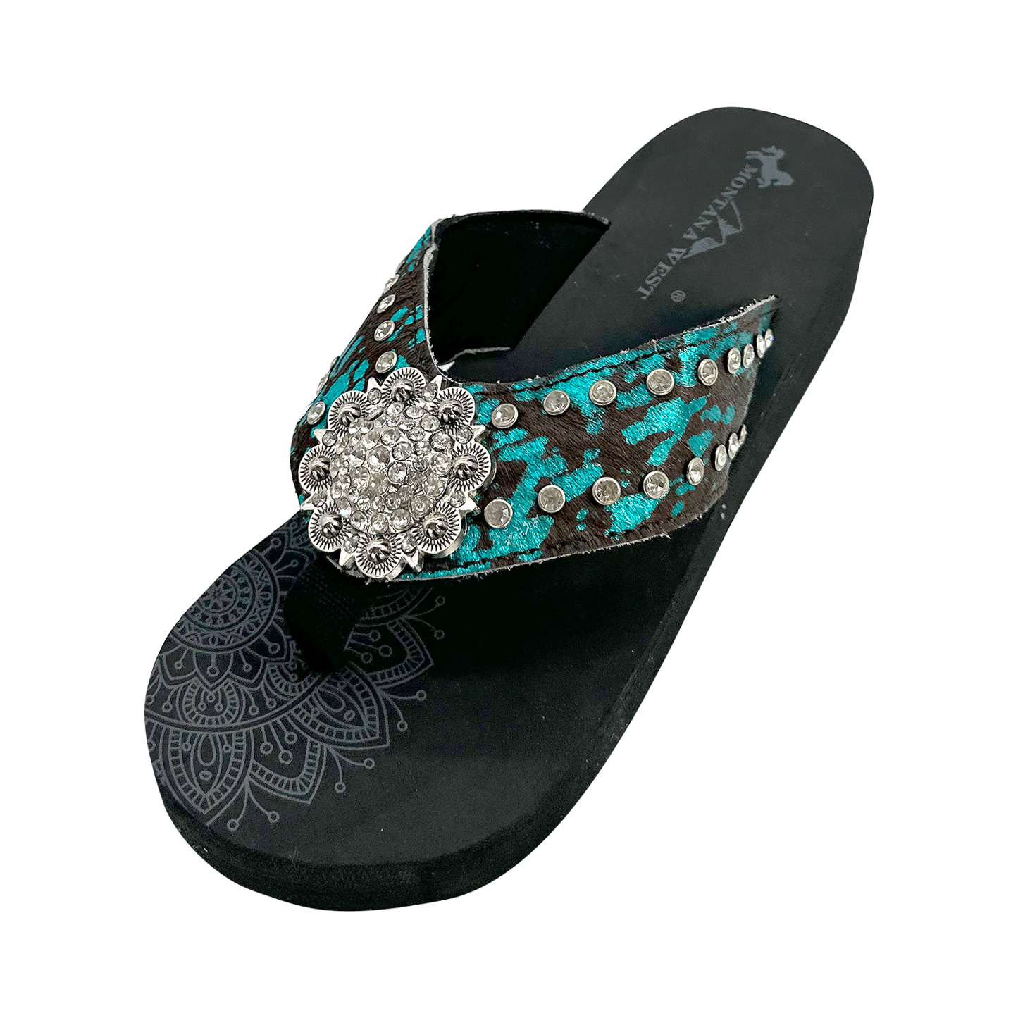 Women's Embroidered Wedge Flip-Flops