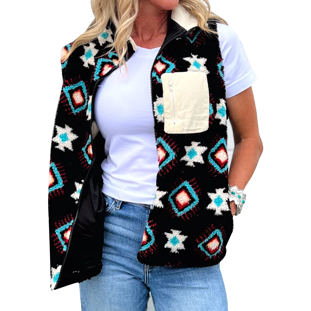 Vail Aztec Sherpa Vest