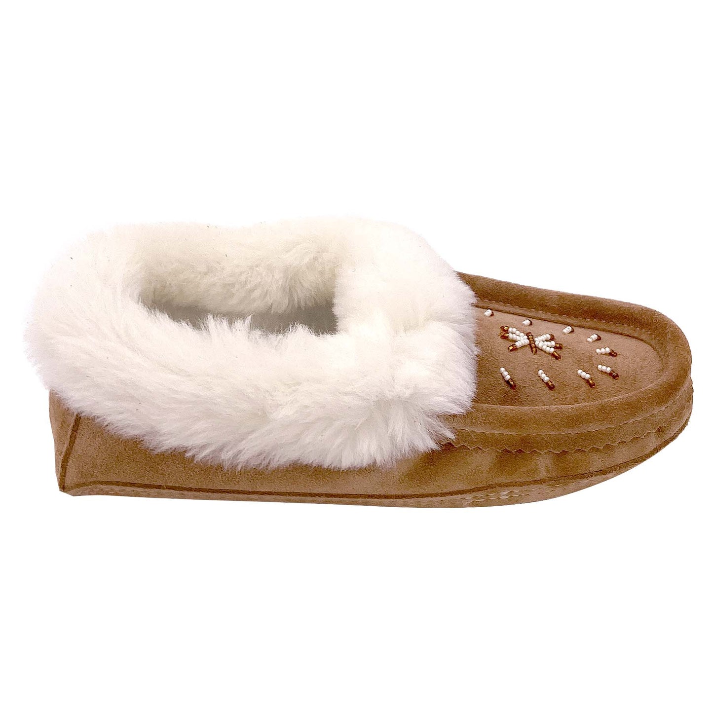 Women's Lined Beaded Moccasin Slippers