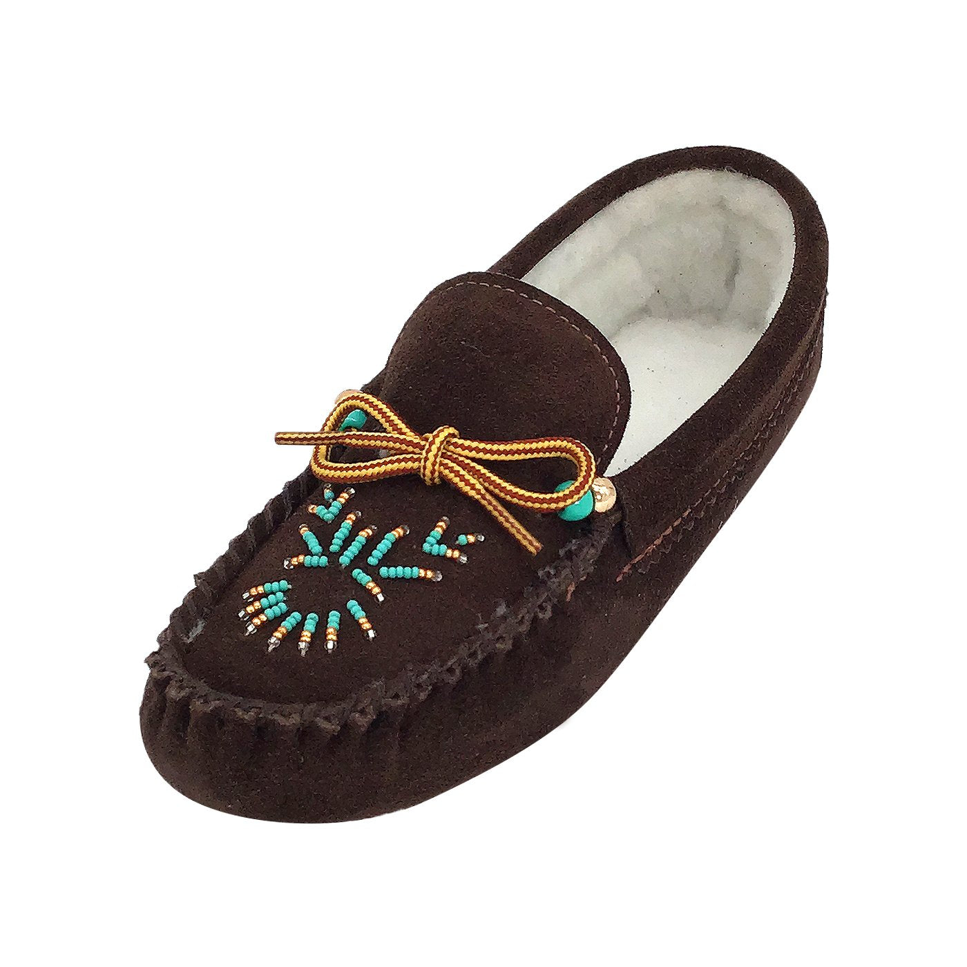 Women's Lined Beaded Moccasin Slippers