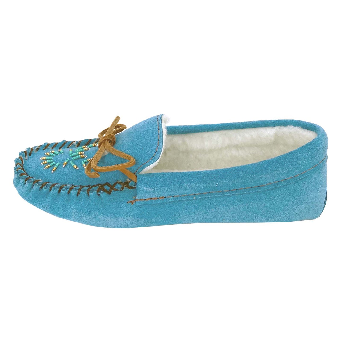 Women's Lined Beaded Moccasin Slippers