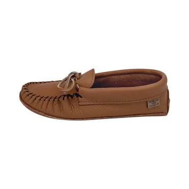 Women's Chestnut Leather Moccasin Slippers