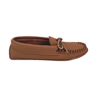 Women's Chestnut Leather Moccasin Slippers