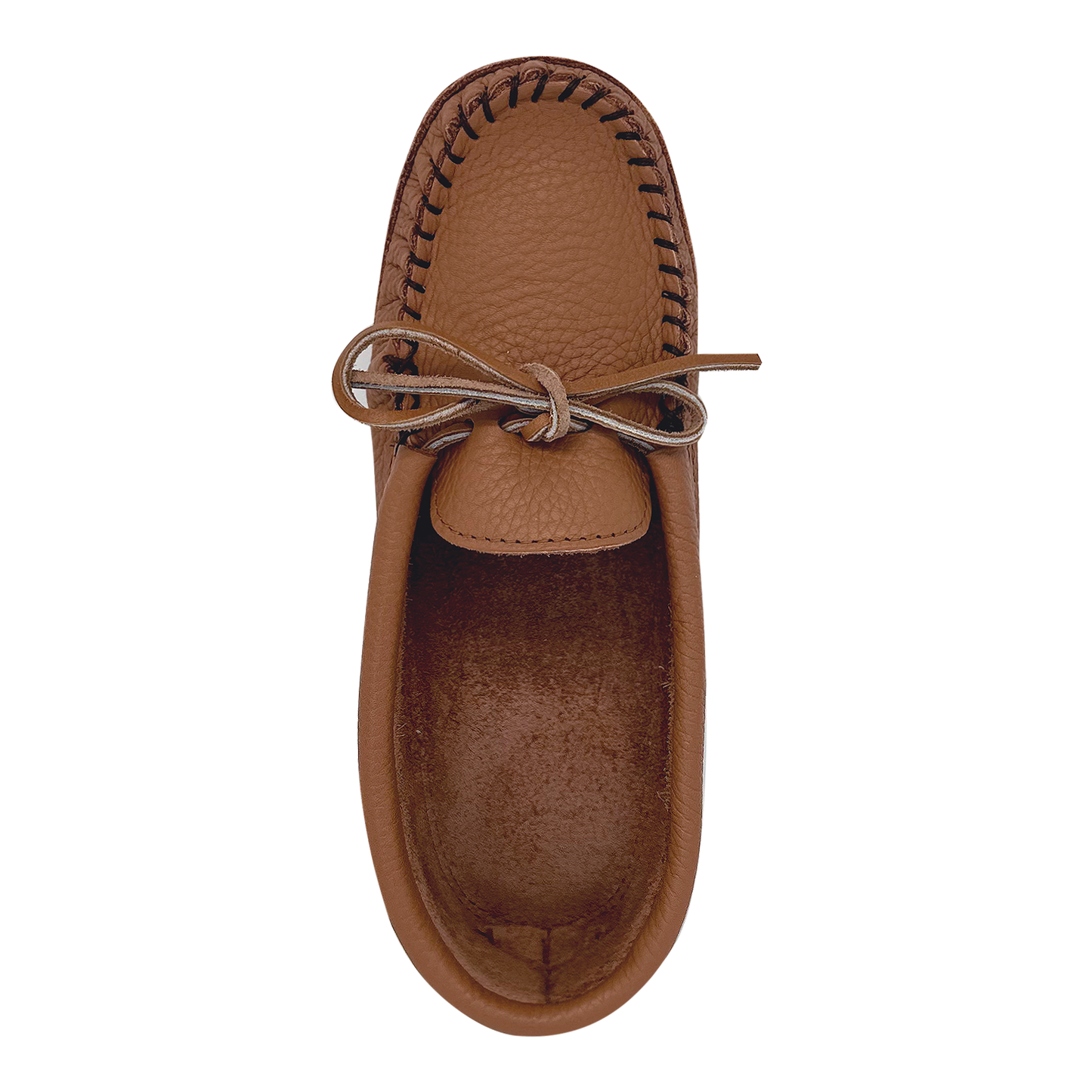 Women's Chestnut Leather Moccasin Slippers